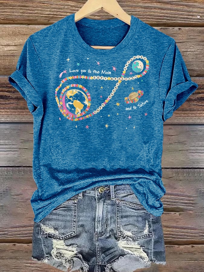 Women's  Fun Planet Print T-Shirt