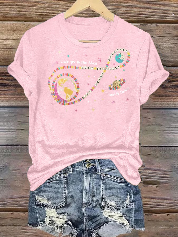 Women's  Fun Planet Print T-Shirt