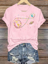 Women's  Fun Planet Print T-Shirt