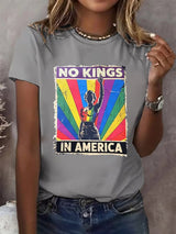 🔥Buy 3 Get 15% Off🔥No Kings In America Print  T-shirt