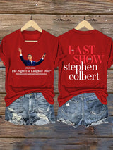 V-Neck Retro Last Show 05.21.2026 The Night The Laughter Died After The Episode Ended. Hopefully People Laughed During The Show Print T-Shirt