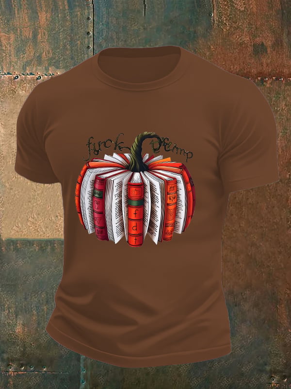 Men's  Fall Book Pumpkin DTF transfer - FDT, Fall Aesthetic print  T-Shirt
