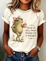 Women'S Casual Faith Print T-Shirt "First Of All, Jesus Thought I Was A Pleasant Person"