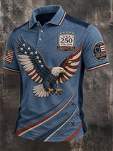 Men's Casual USA 250th Anniversary Print Polo Shirt