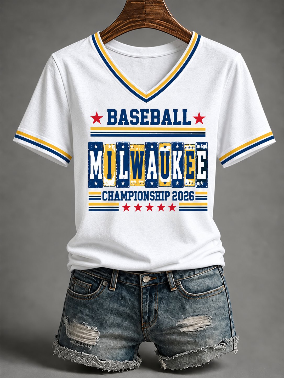 Women's Baseball Print T-Shirt
