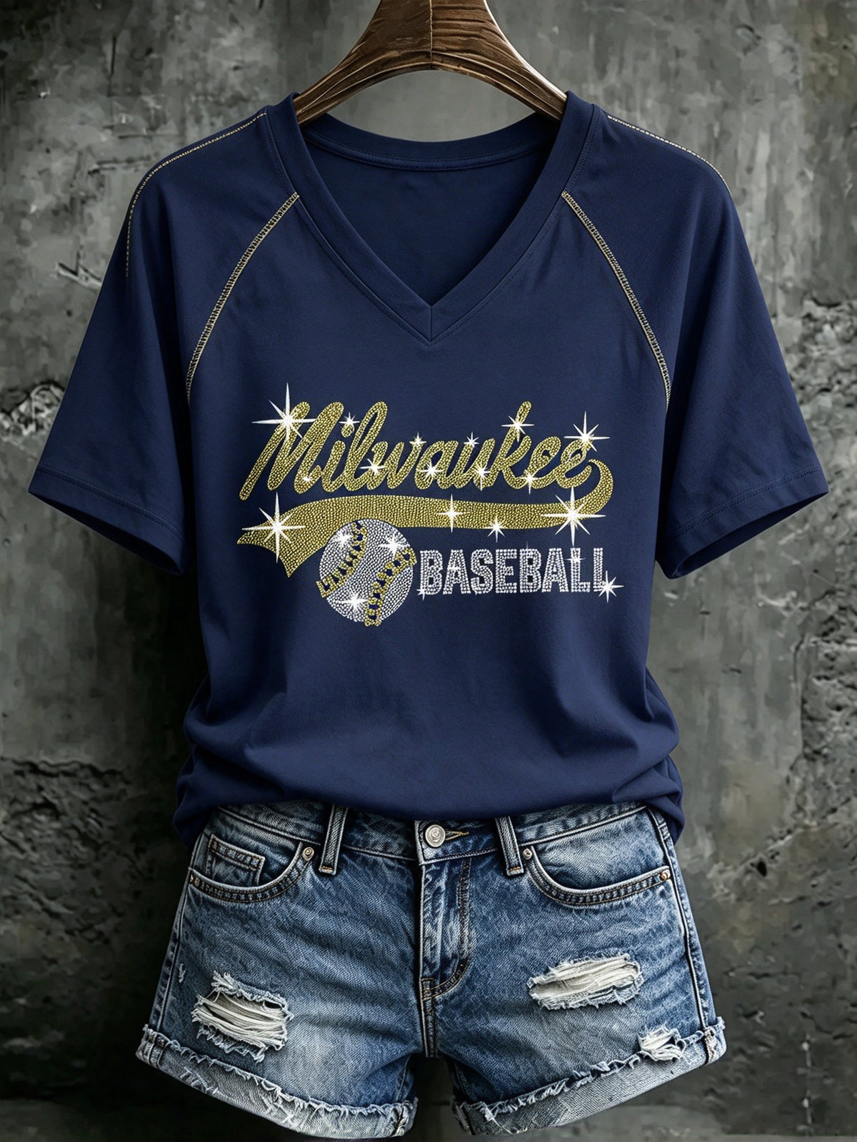 Women's Baseball Print T-Shirt