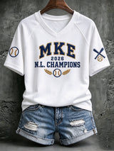 Women's Baseball Print T-Shirt