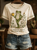 Women's Faith Frog-Print V-Neck Top