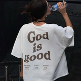God Is Good With Passion Motivation Attitude Text Print Printed Women's T-shirt