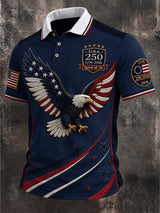 Men's Casual USA 250th Anniversary Print Polo Shirt