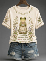 Women's Casual Crew-Neck T-Shirt with "Faith" Print