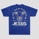 He Left The 99 To Rescue Me Matt. 18:12 Jesus The Good Shepherd Printed Women's T-shirt