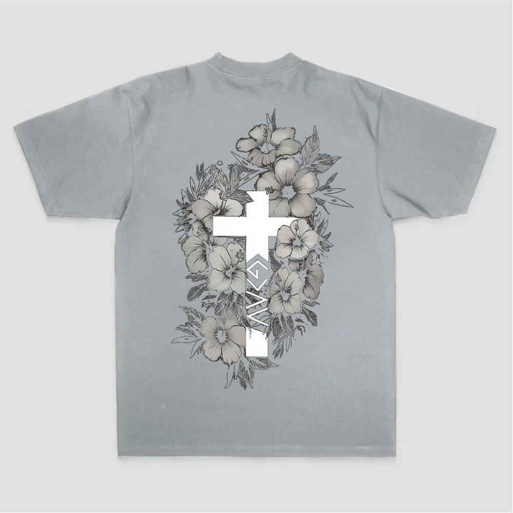 Floral Cross Printed Women's T-shirt