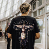 Jesus Christ Applique Printed Men's T-shirt