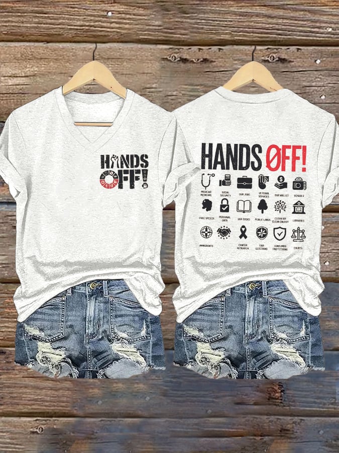 🔥Buy 3 Get 15% Off🔥Women's Casual Hands Off Printed T-Shirt