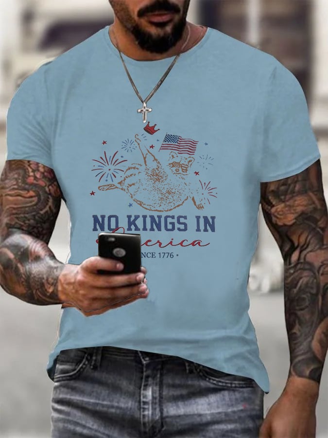 🔥Buy 3 Get 15% Off🔥Men's No King In America Printed  T-Shirt