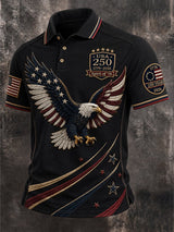 Men's Casual USA 250th Anniversary Print Polo Shirt