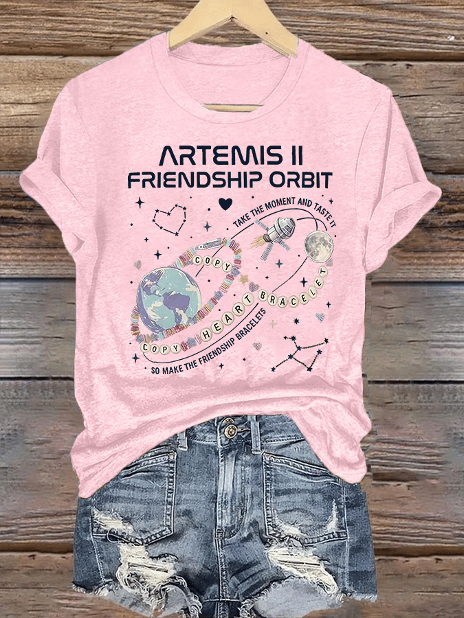 Women's  Fun Planet Print T-Shirt