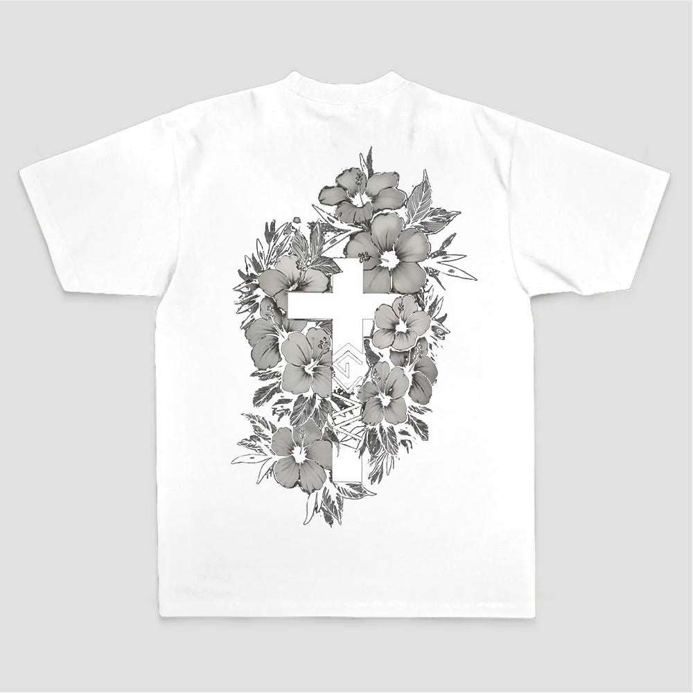 Floral Cross Printed Women's T-shirt