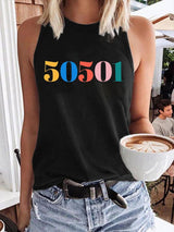 🔥Buy 3 Get 15% Off🔥Women's 50 Protests 50 States 1 Movement Print Crew Neck Tank Top