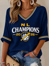 Women's Baseball Print T-Shirt
