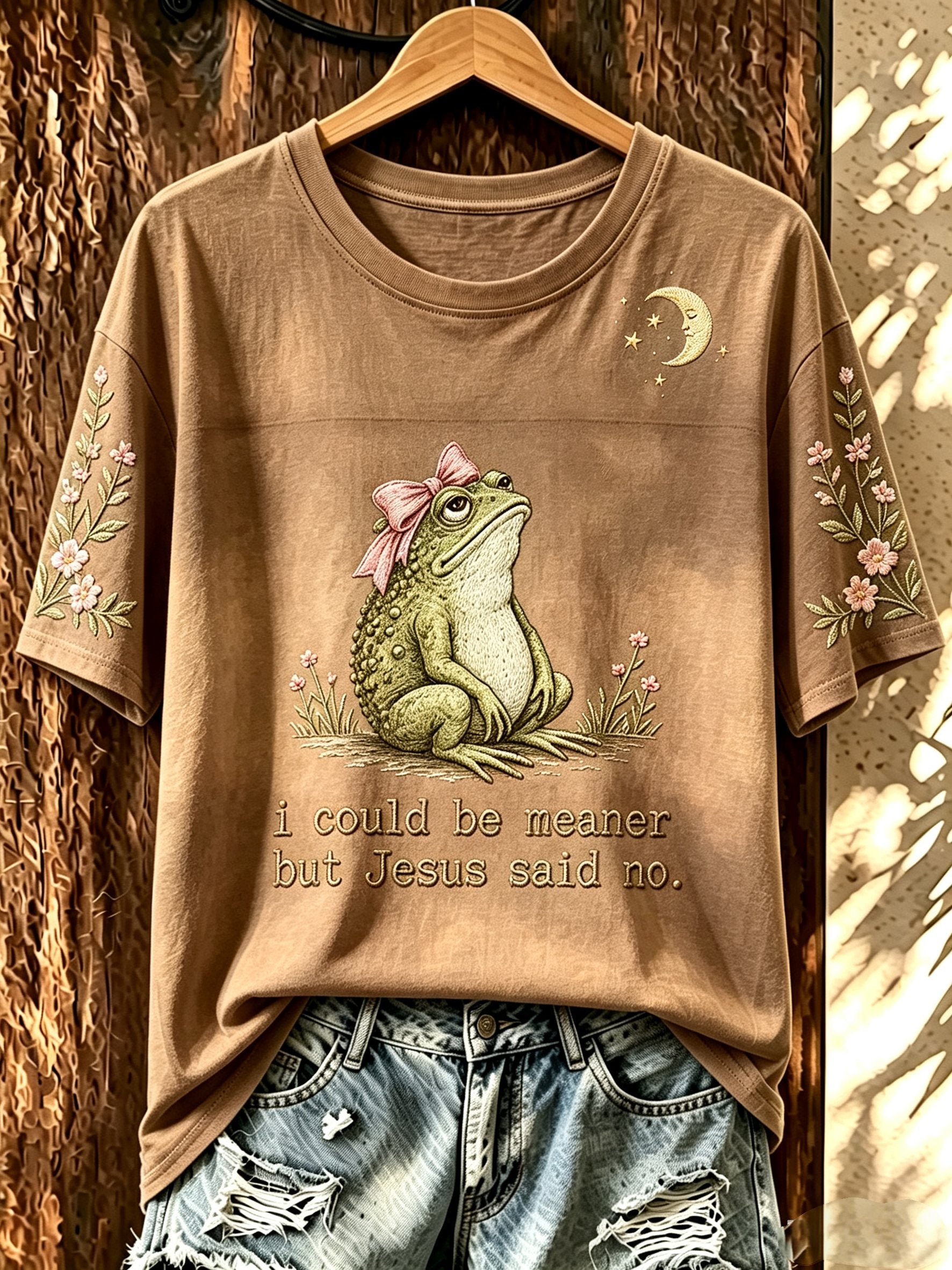 Women's Fun Frog-Print Top