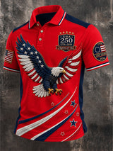 Men's Casual USA 250th Anniversary Print Polo Shirt