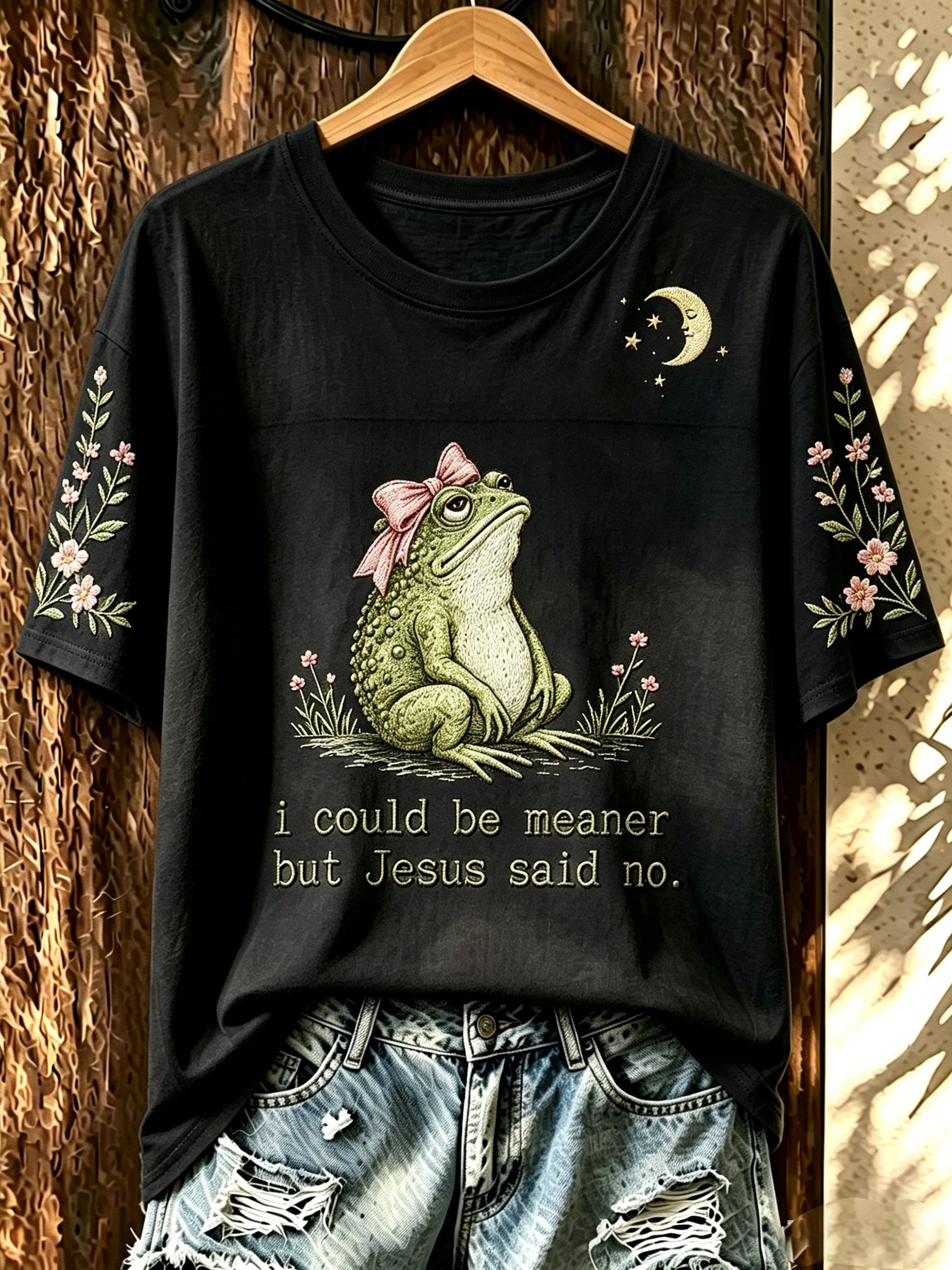 Women's Fun Frog-Print Top