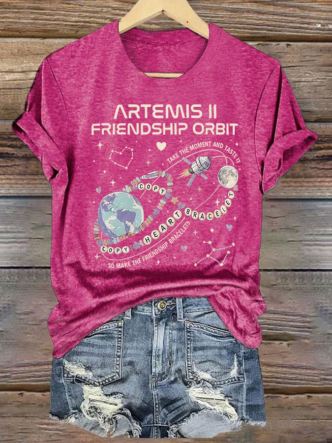 Women's  Fun Planet Print T-Shirt