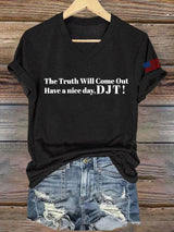 🔥Buy 3 Get 15% Off🔥Women's Have A Nice Day Print V Neck T-shirt