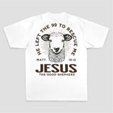 He Left The 99 To Rescue Me Matt. 18:12 Jesus The Good Shepherd Printed Women's T-shirt