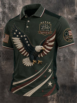 Men's Casual USA 250th Anniversary Print Polo Shirt