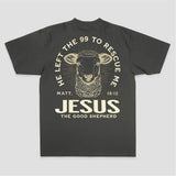 He Left The 99 To Rescue Me Matt. 18:12 Jesus The Good Shepherd Printed Women's T-shirt