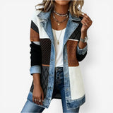 Clearance Sale 🔥 Elegant Patchwork-Style Denim & Knit Cardigan