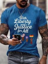 🔥Buy 3 Get 15% Off🔥Men's Liberty and Justice For All Print T-Shirt