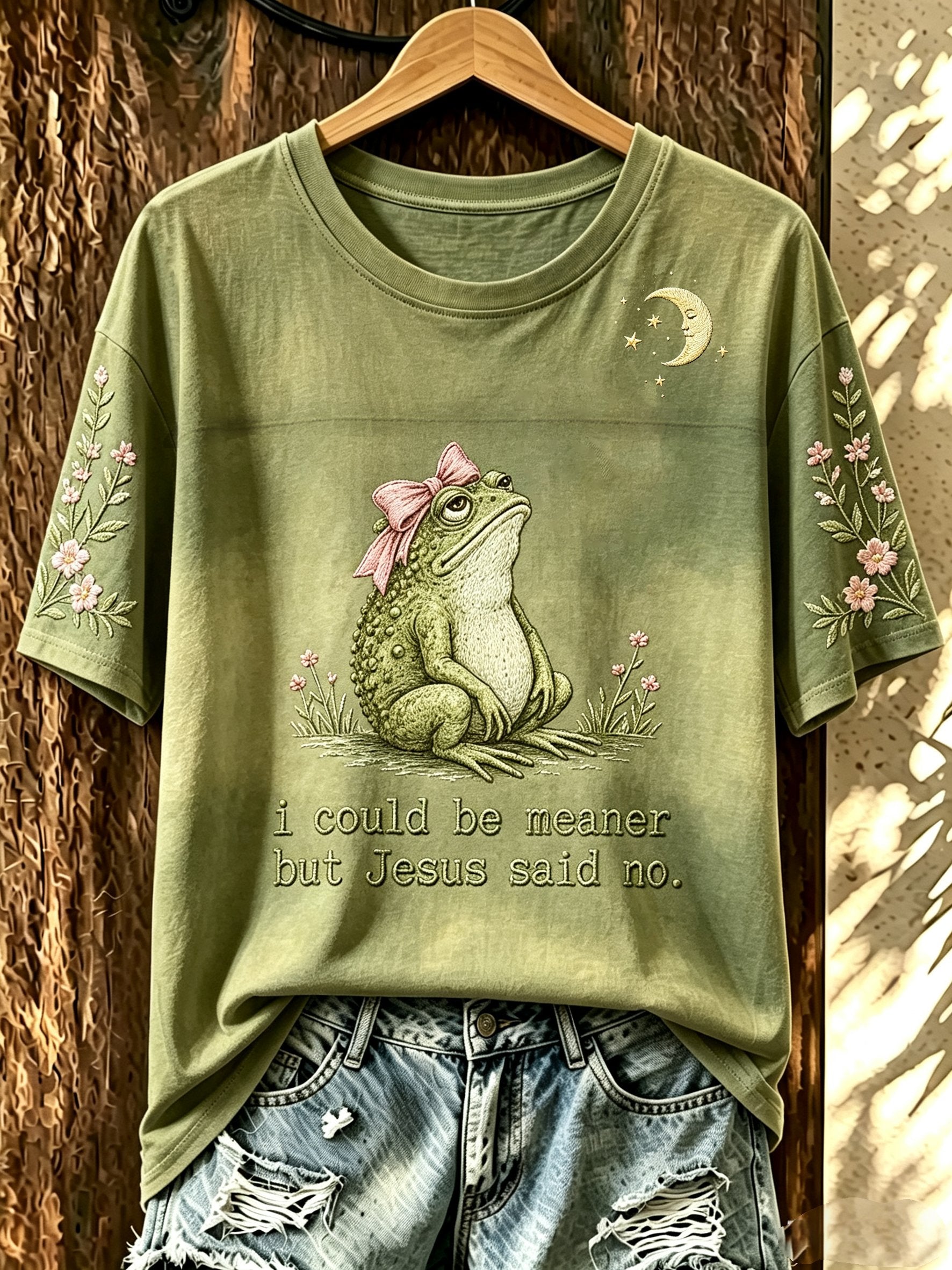 Women's Fun Frog-Print Top
