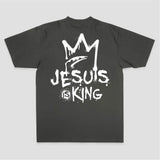 Jesus Is King Crown Graffiti Print Printed Women's T-shirt