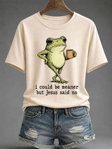 Women's I Could Be Meaner But Jesus Said No Print T-Shirt