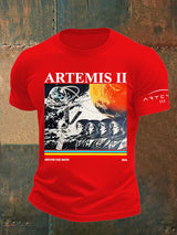 Men's  Lunar Landing Character Print T-Shirt