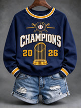Women's Baseball Print Sweatshirt
