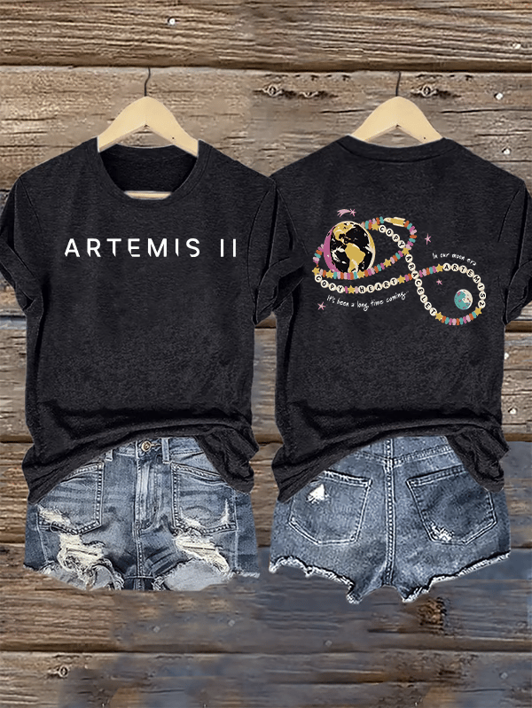 Women's  Fun Planet Print T-Shirt