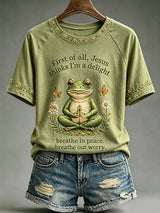 Women'S Casual Short-Sleeve T-Shirt With Faith & Mental Health Print