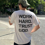 Work Hard. Trust God Printed Men's T-shirt