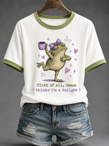 Women's 'Jesus Thinks I'm A Delight' Printed Casual T-Shirt
