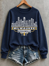 Women's Baseball Print Sweatshirt