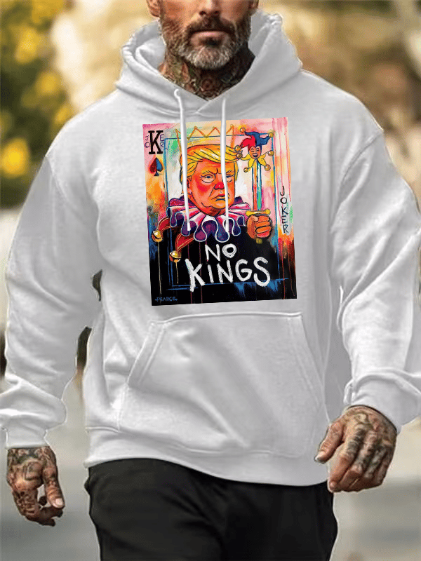 Men's  No Kings In America Print Casual  Hoodie