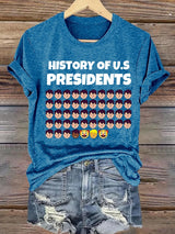 🔥Buy 3 Get 15% Off🔥Women's  History Of US Presidents Print T-Shirt