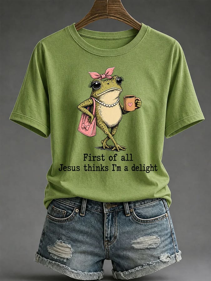 Women's "Jesus Thinks I'm Cute" Printed Casual T-Shirt