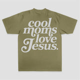 Cool Moms Love Jesus Text Print Printed Women's T-shirt