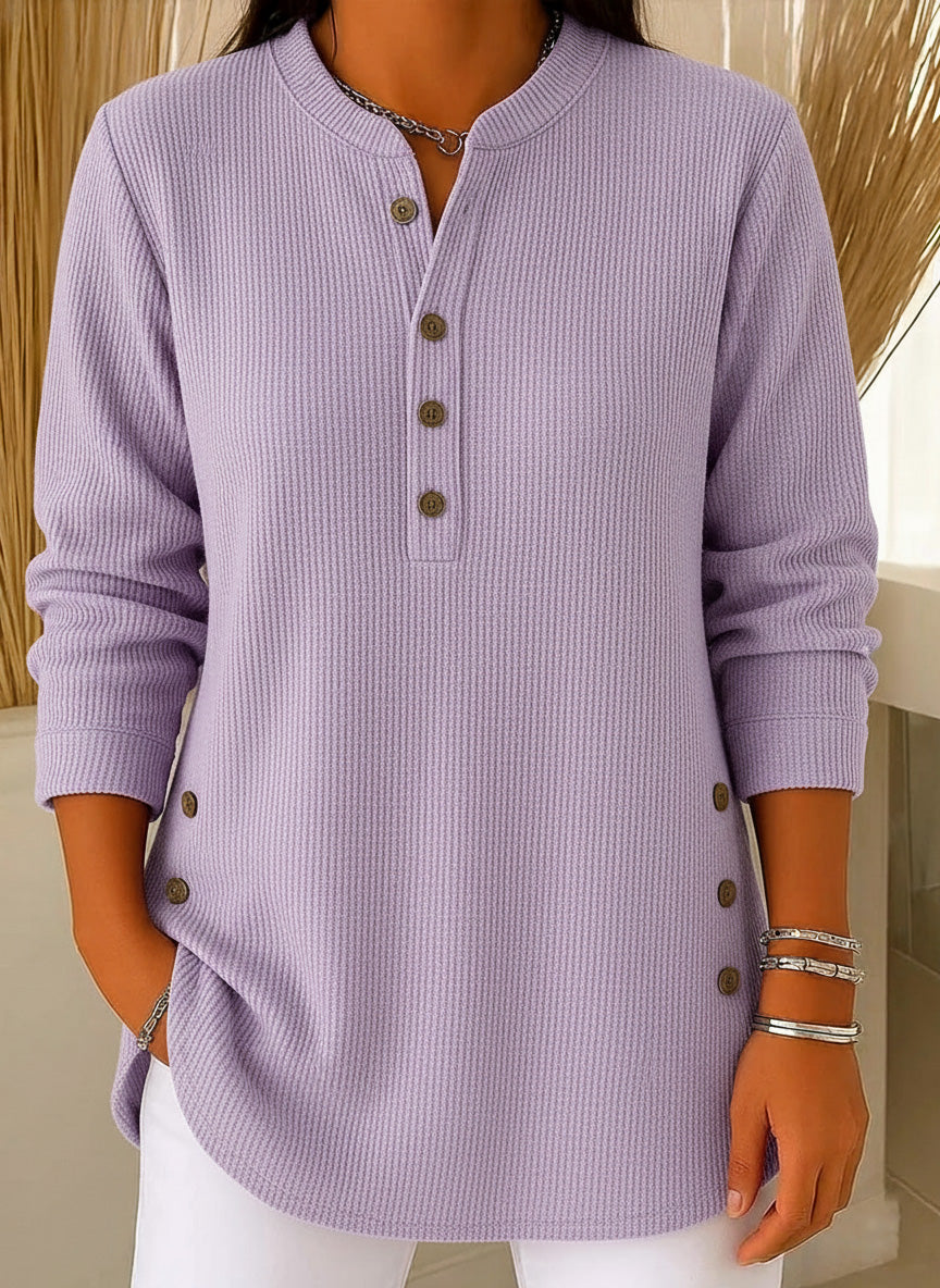 CLEARANCE SALE🔥 Women's Casual Solid Crew Neck Loose Knit Pullover
